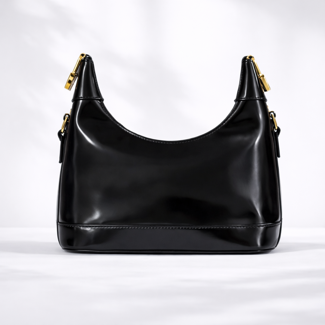 Elegant Cream Mini Shoulder Bag with Gold Charm