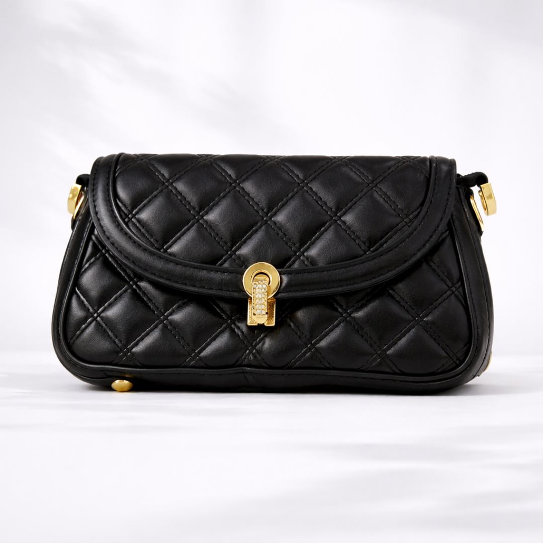 Classic Black Quilted Luxury Shoulder Bag