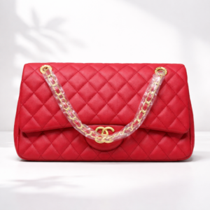 Luxury Red Quilted Chain Shoulder Bag
