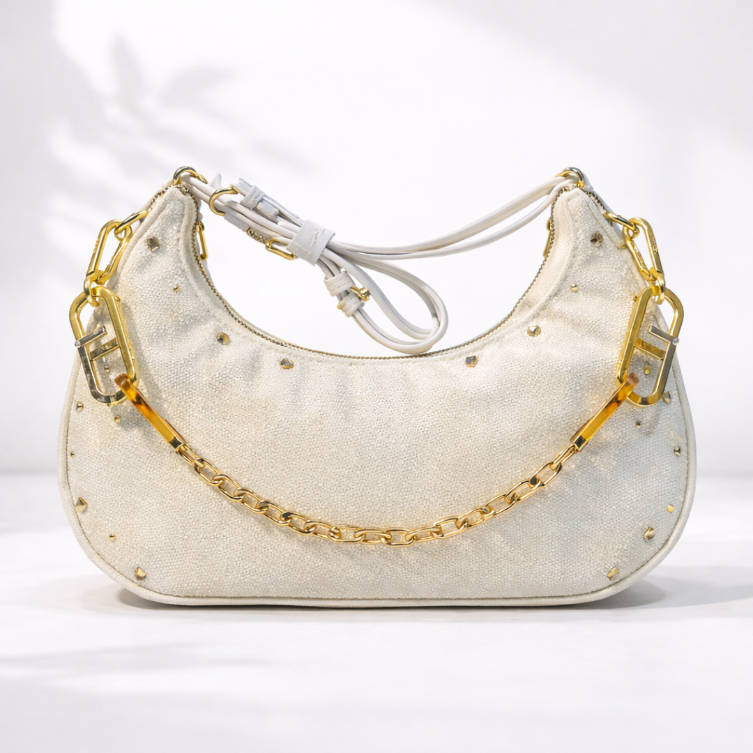 Black Monogram Chain Shoulder Bag