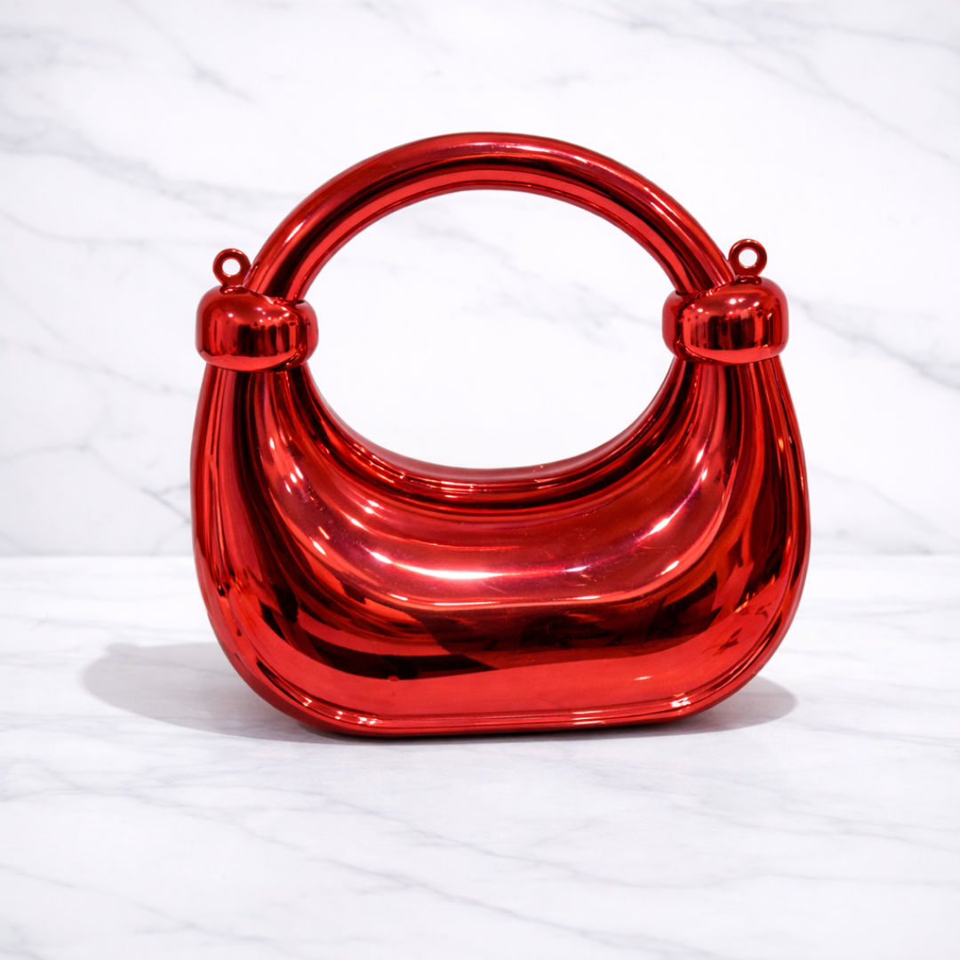 Acrylic Red Sculpted Clutch