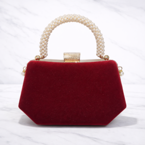 Luxury Pearl Handle Silver Bridal Clutch