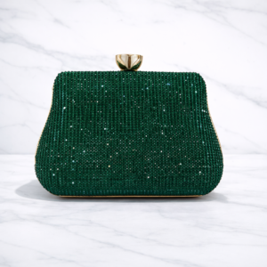 Emerald Crystal Evening Clutch