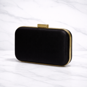 Elegant Black & Gold Minimalist Evening Clutch