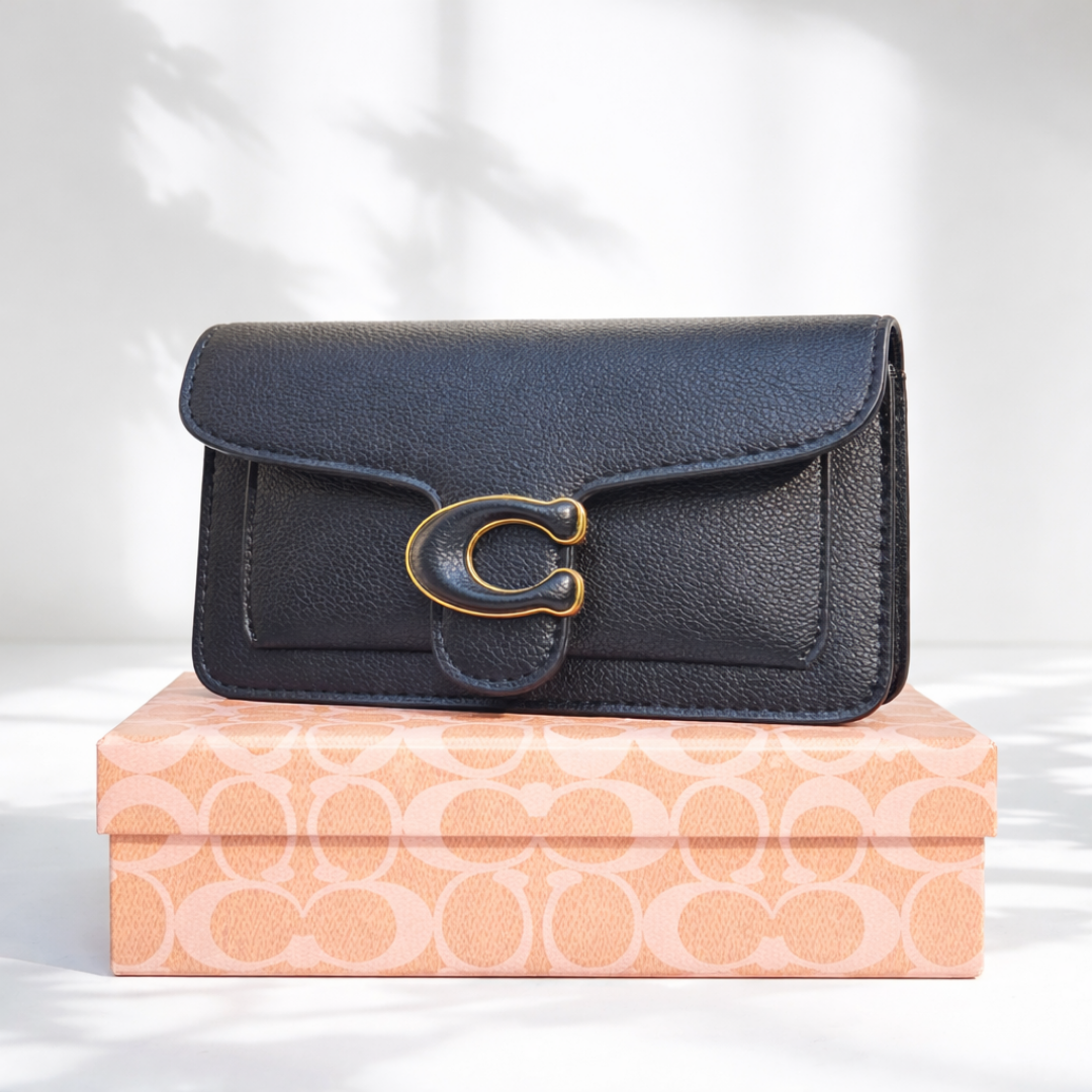 Luxury Black Leather Wallet Bag