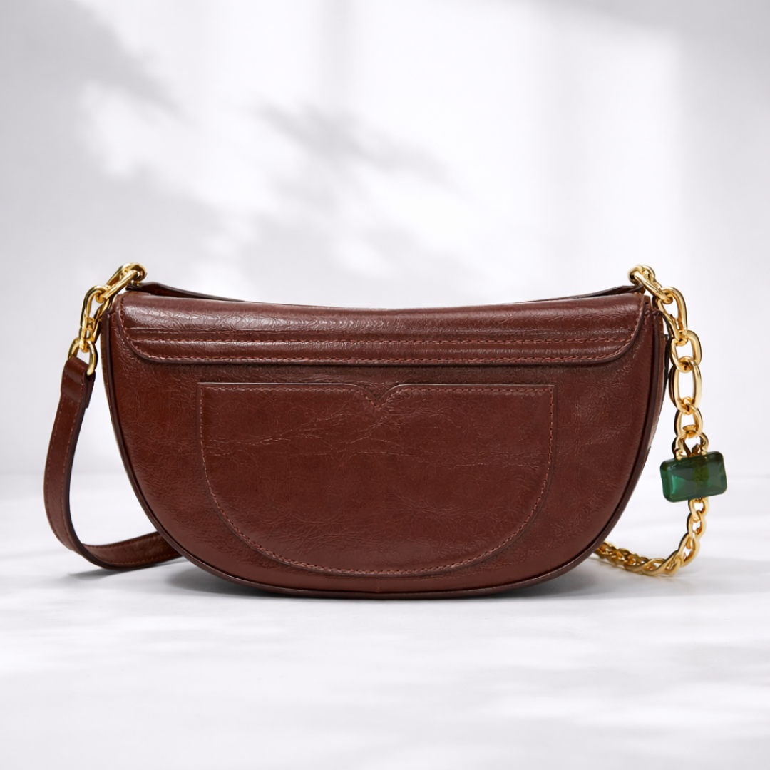Luxury Brown Leather Shoulder Bag