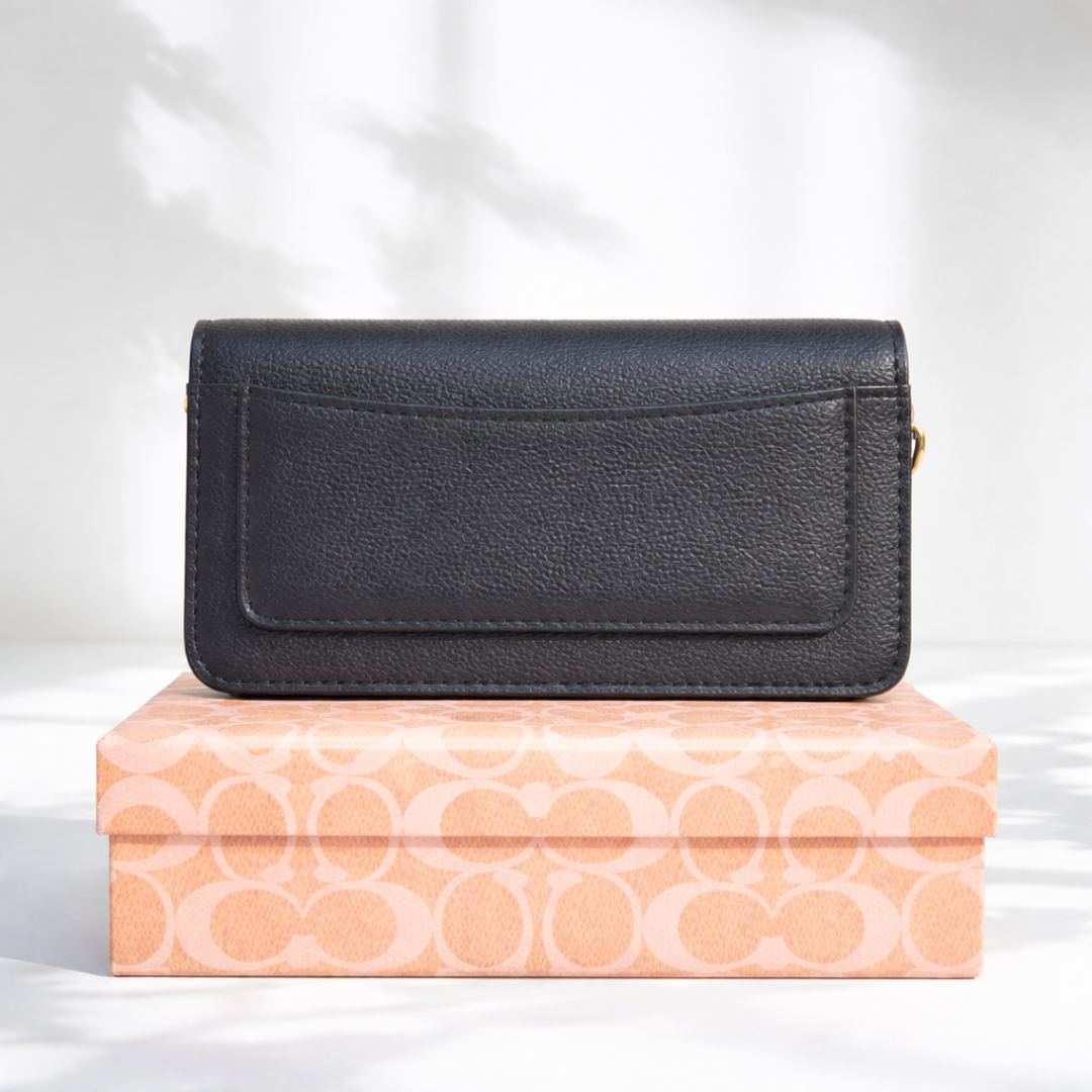 Luxury Black Leather Wallet Bag