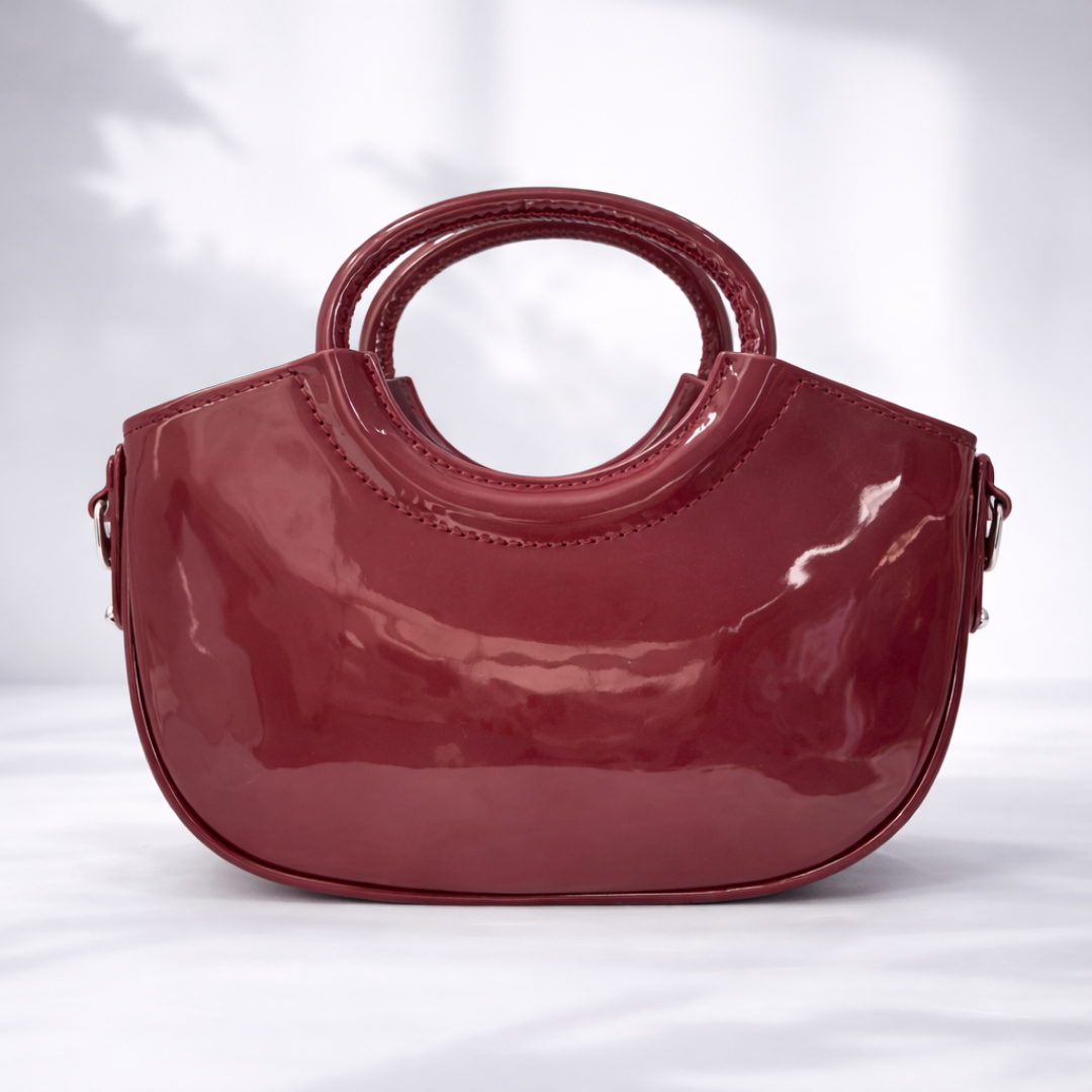 Luxury Glossy Red Mini Handbag