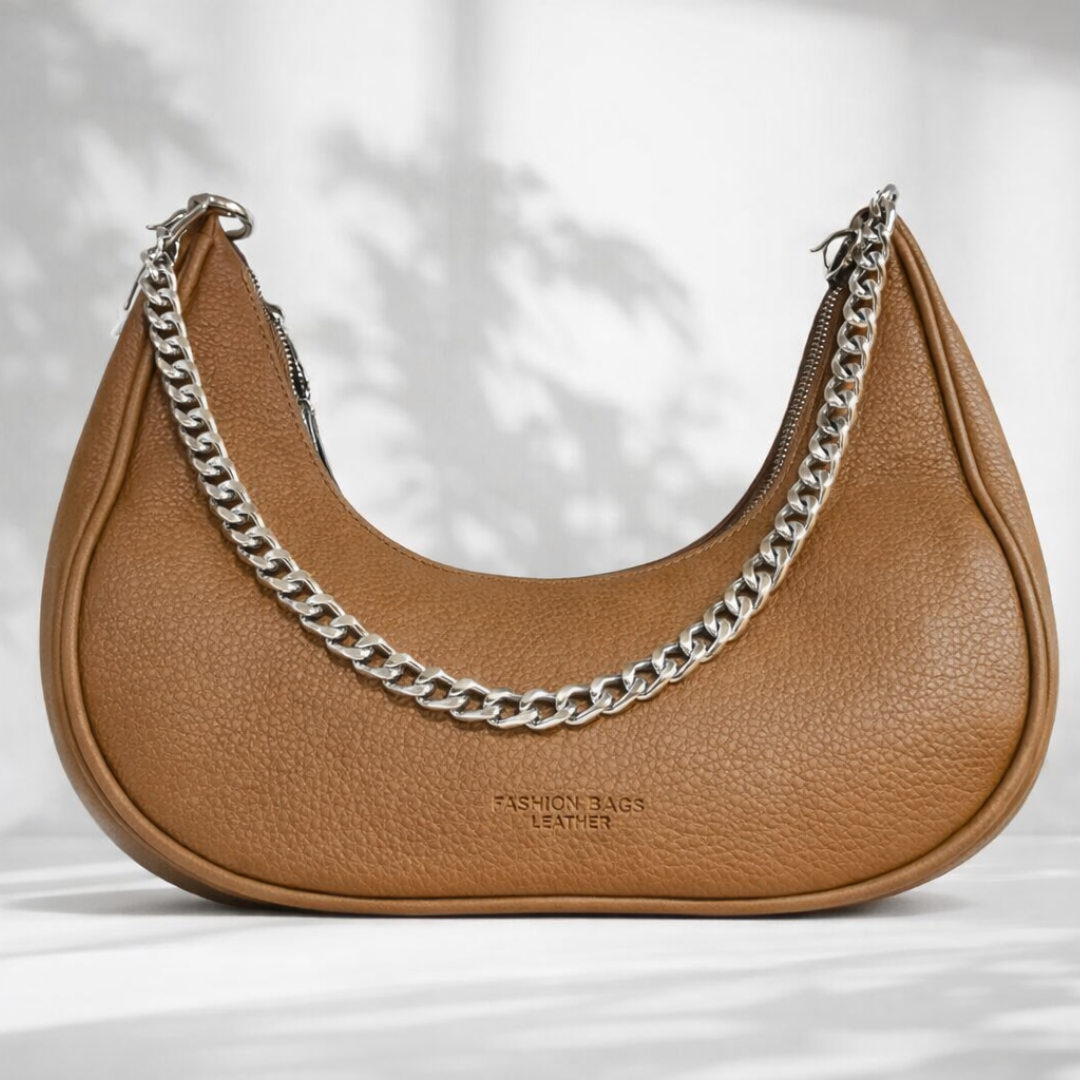 Luxury Tan Leather Hobo Bag
