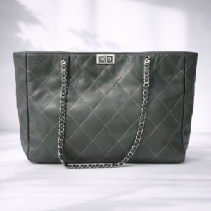 Luxury Quilted Chain Hand Bag – Deep Olive Green