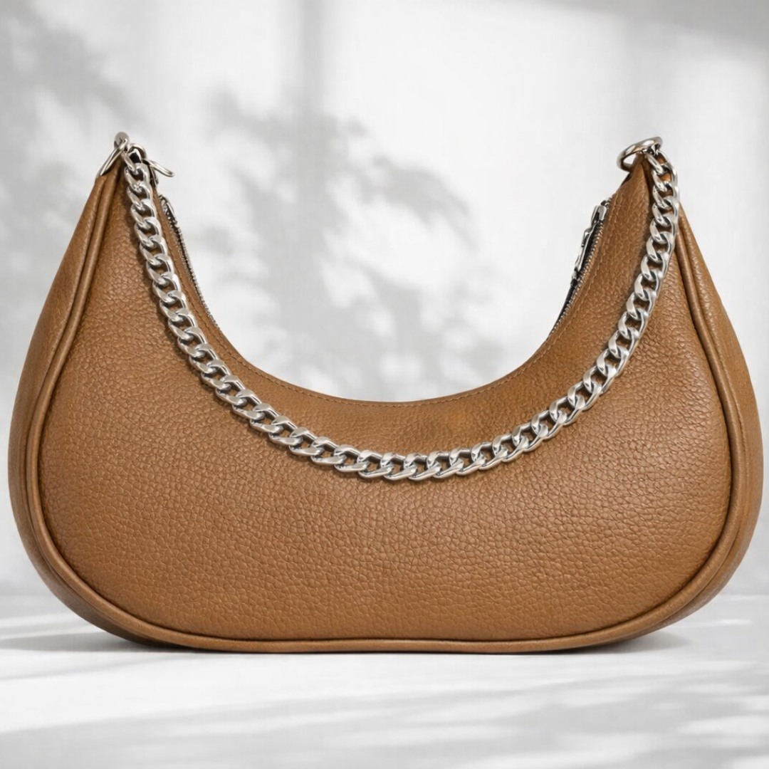 Luxury Tan Leather Hobo Bag