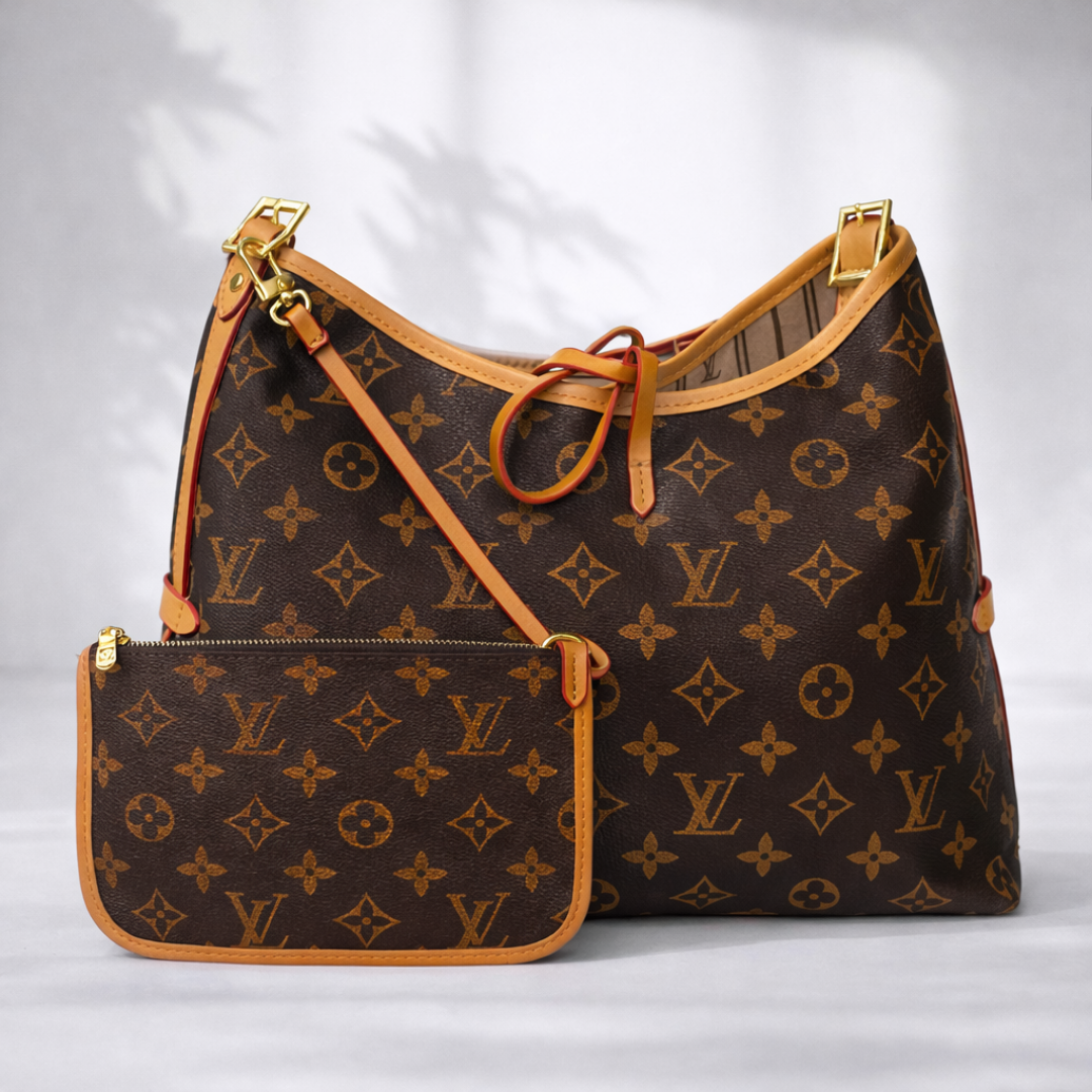 Classic Monogram Shoulder Bag with Matching Pouch