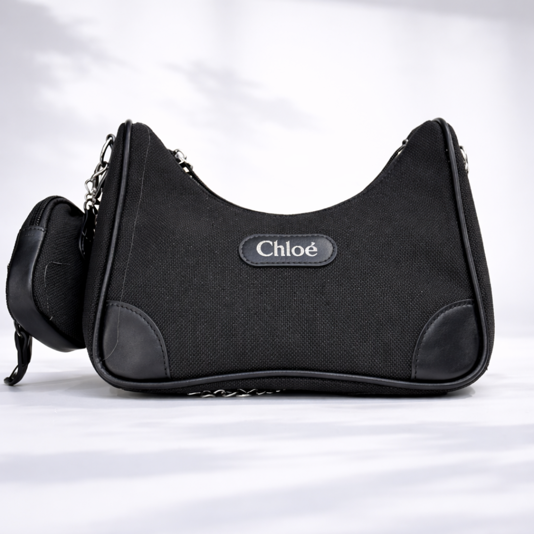 Minimal Black Shoulder Bag