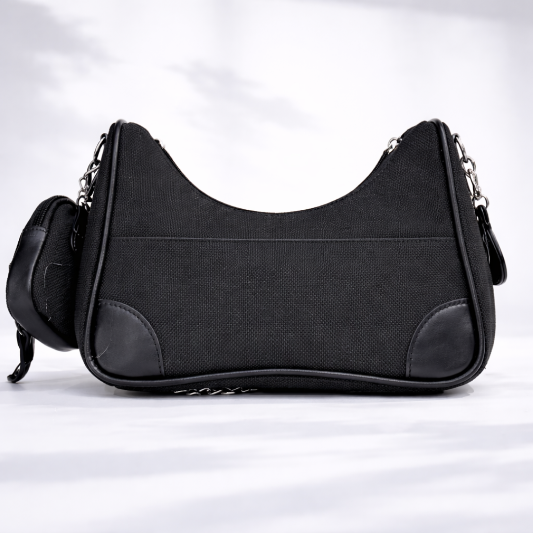 Minimal Black Shoulder Bag