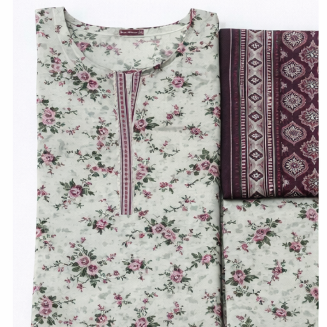 3 Pcs Ready to Wear Printed Lawn Suit