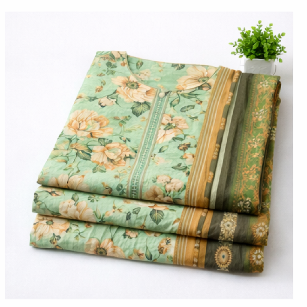 3 Pcs Ready to Wear Printed Lawn Suit