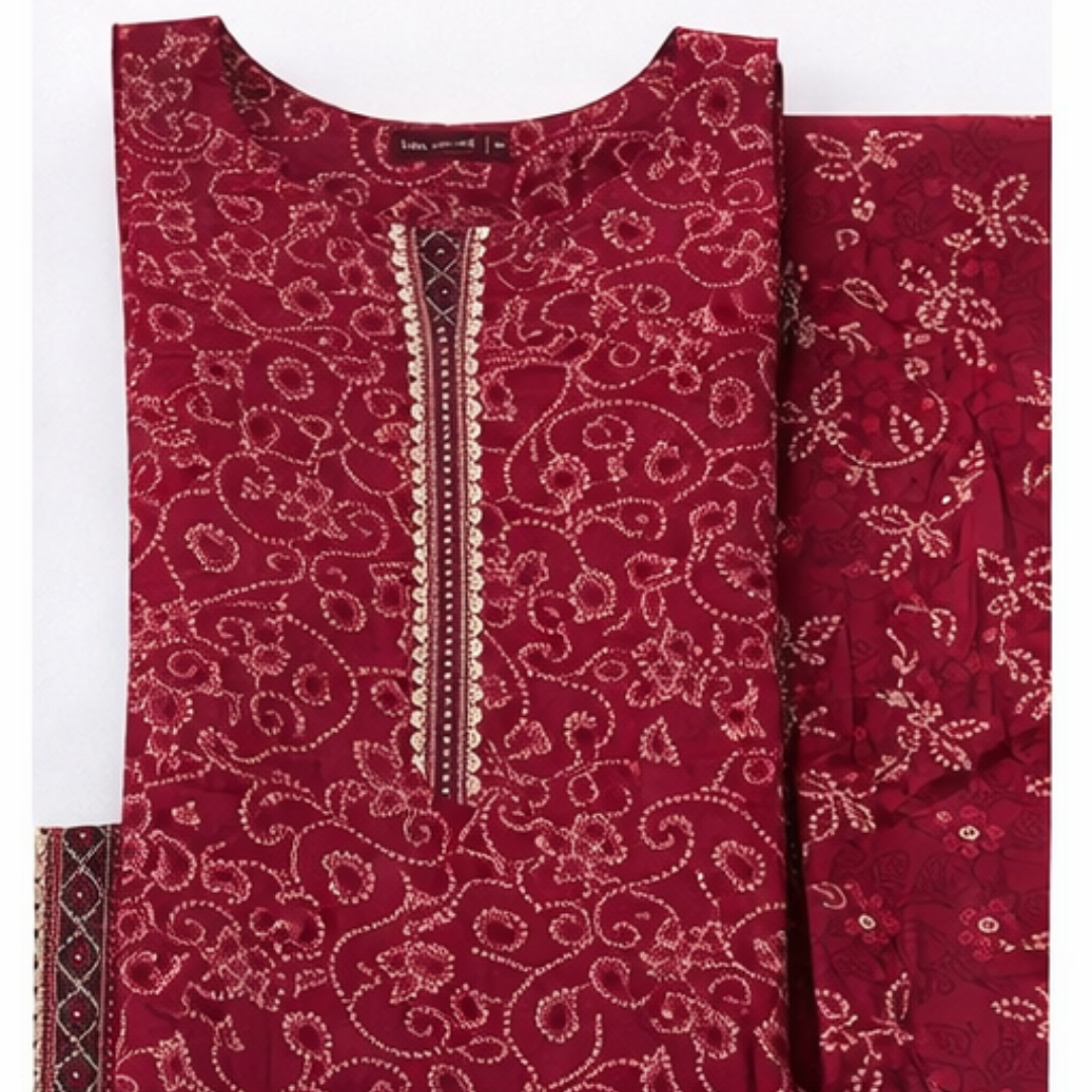 3 Pcs Ready to Wear Printed Lawn Suit