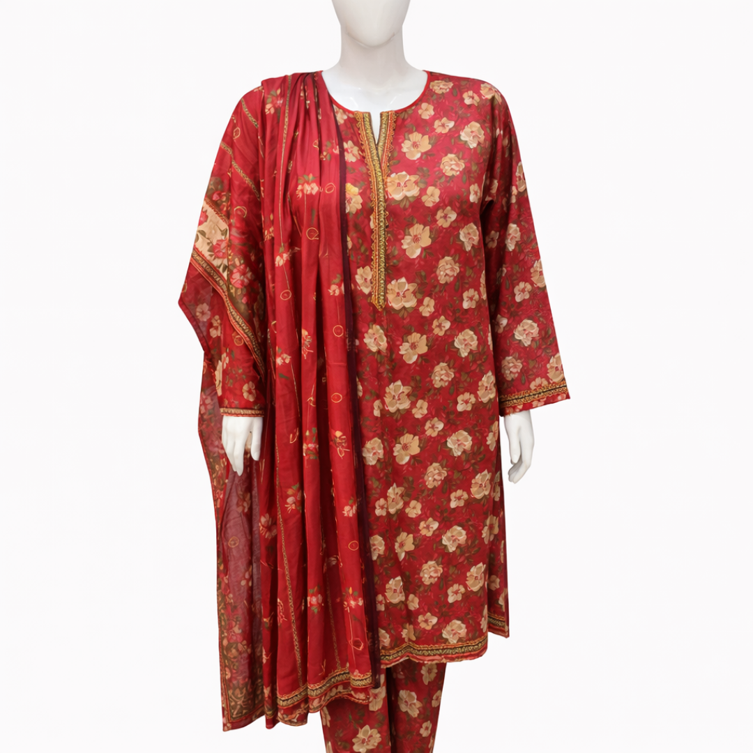 3 Pcs Ready to Wear Printed Lawn Suit