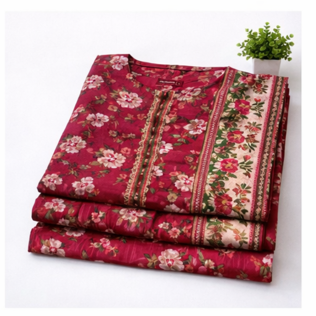 3 Pcs Ready to Wear Printed Lawn Suit