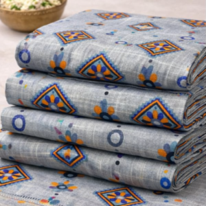 Premium Grey Multi-Color Printed Lawn 2 Pcs
