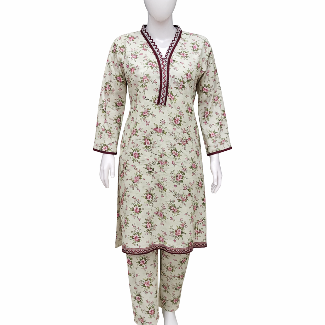 2 Pcs Ready to Wear Printed Lawn Suit