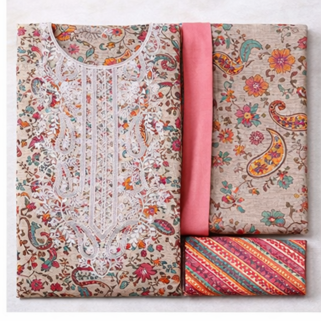 Embroidered Lawn 3 PCS Suit - Summer Collection