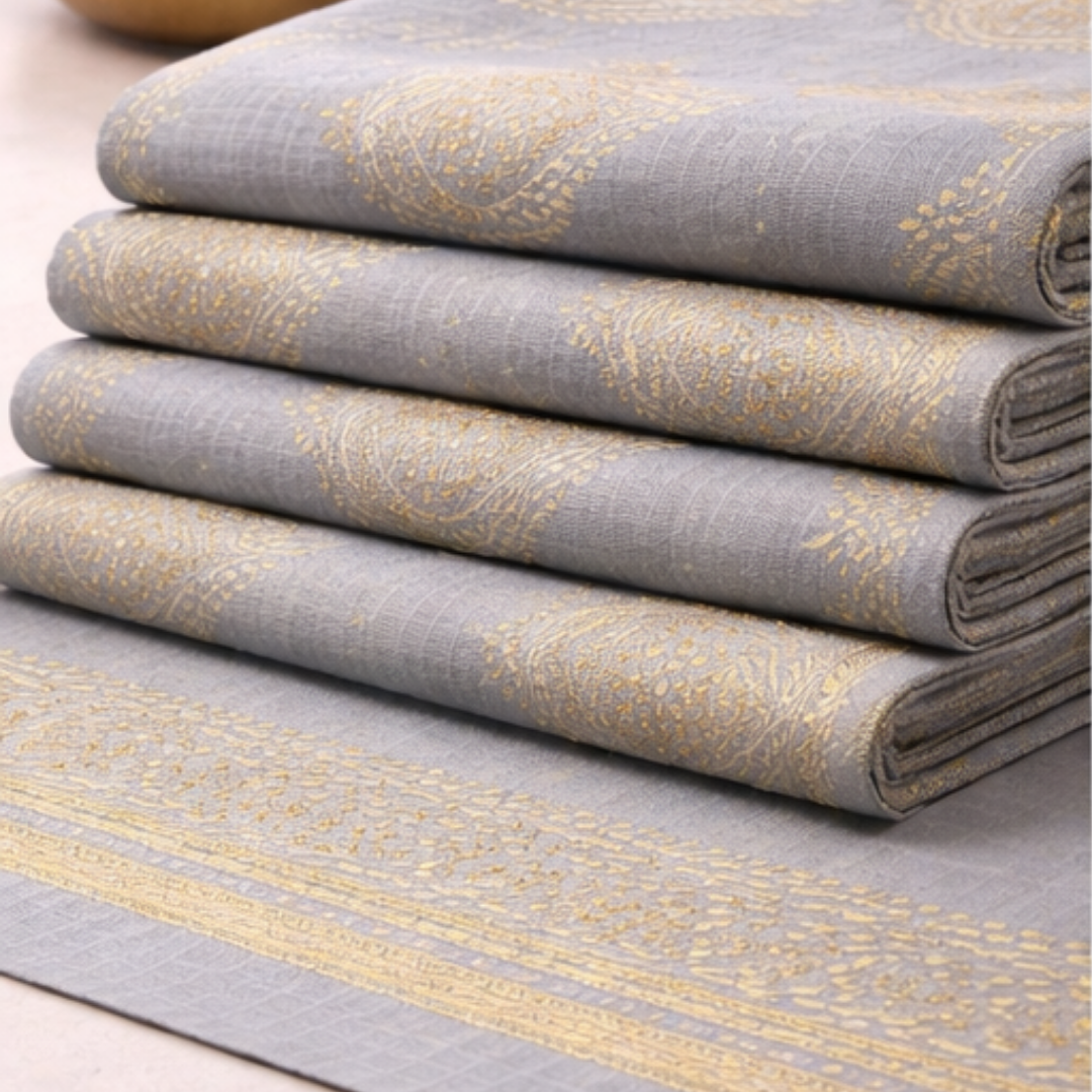 Premium Grey & Gold Printed Lawn 2 Pcs (Copy)