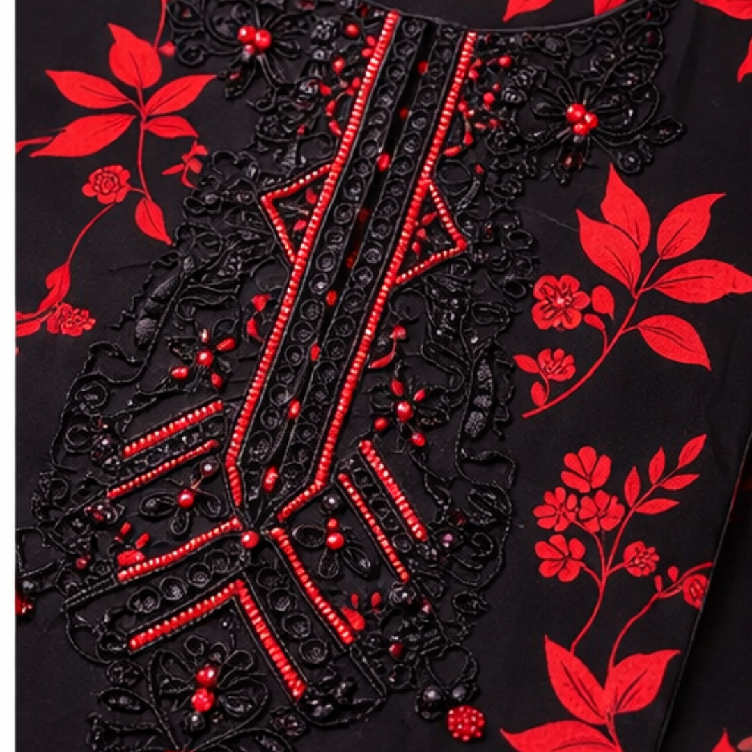 Embroidered Lawn 3 PCS Suit - Summer Collection