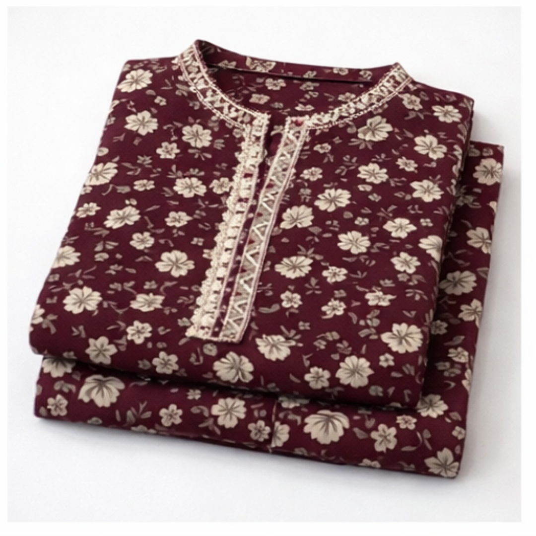 2 Pcs Ready to Wear Printed Lawn Suit