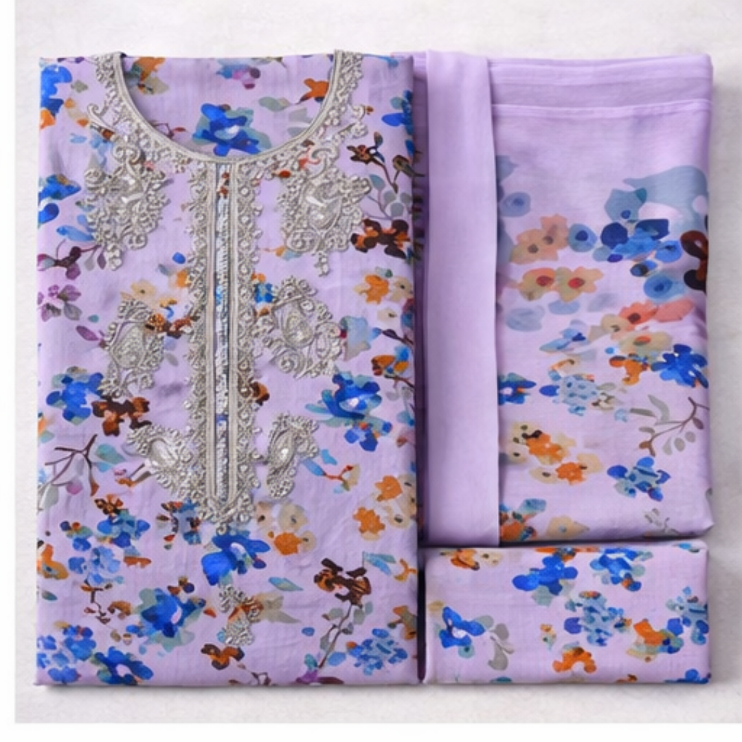 Embroidered Lawn 3 PCS Suit - Summer Collection