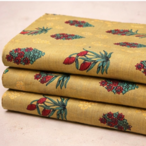Premium Mustard Floral Printed  2 Pcs