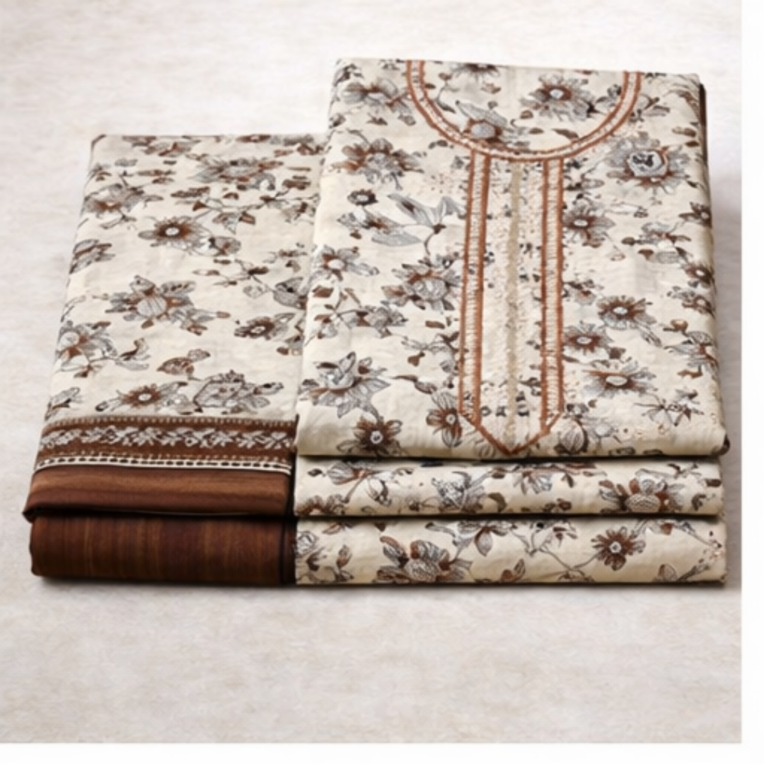 Embroidered Lawn 3 PCS Suit - Summer Collection