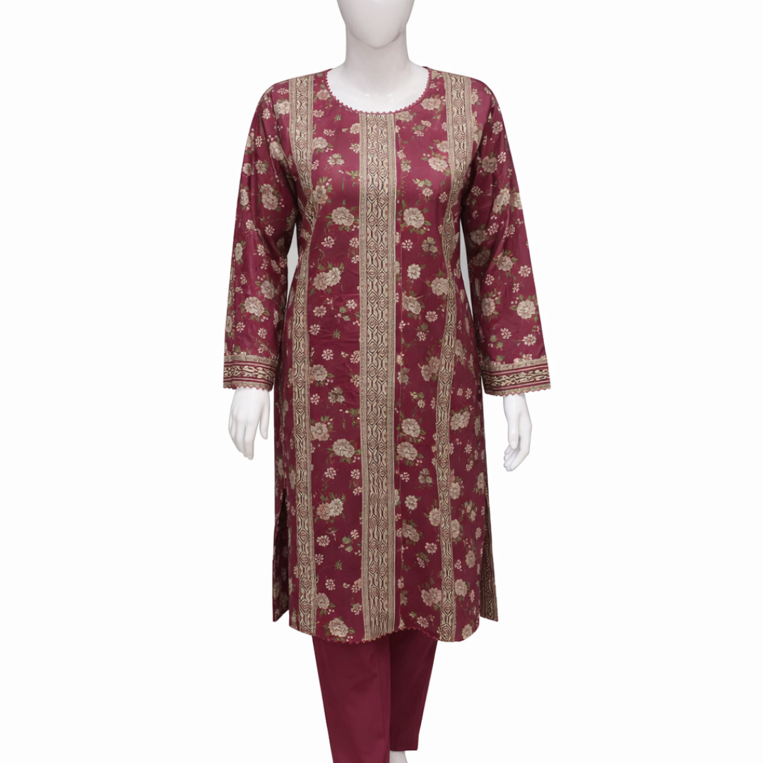 2 Pcs Ready to Wear Printed Lawn Suit