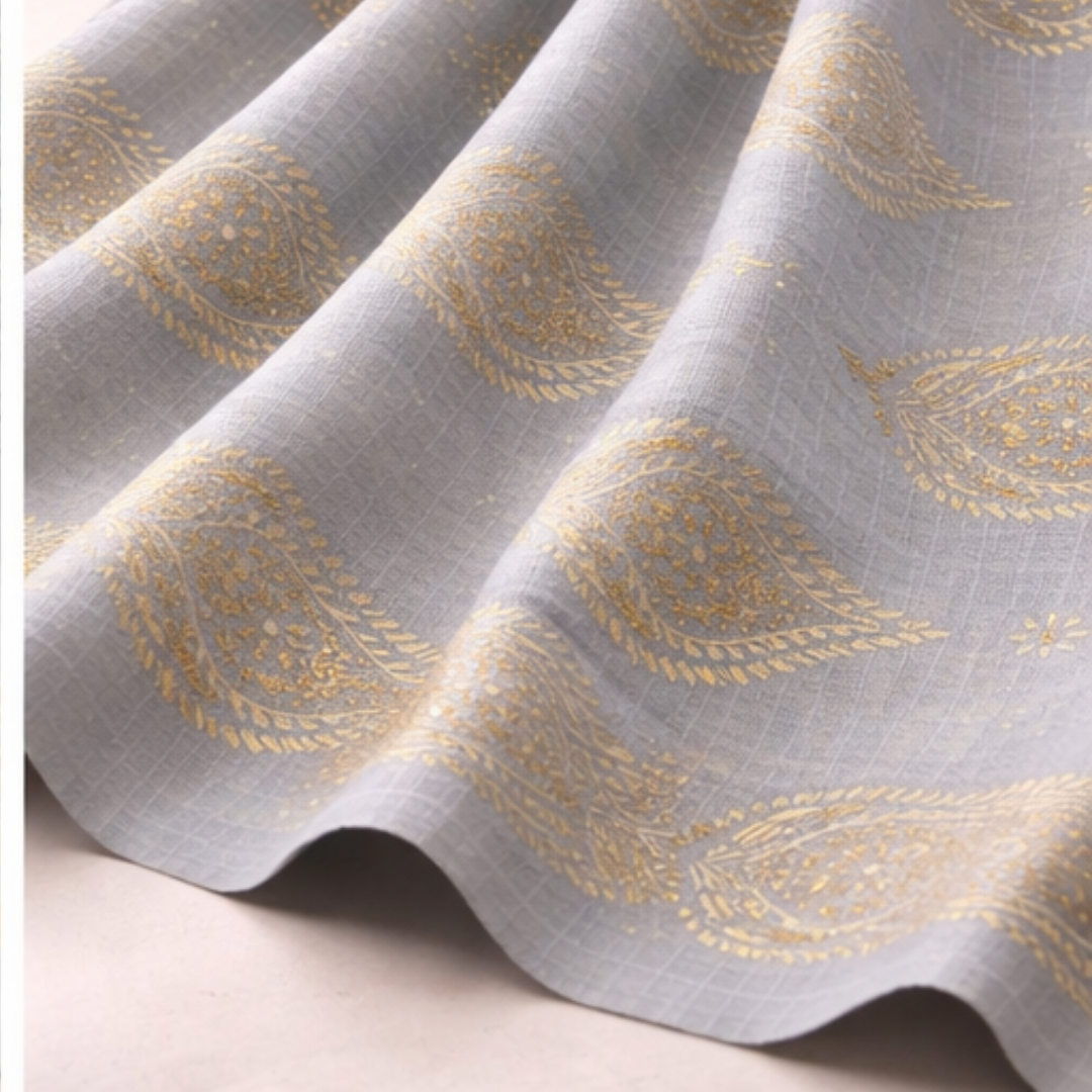 Premium Grey & Gold Printed Lawn 2 Pcs (Copy)