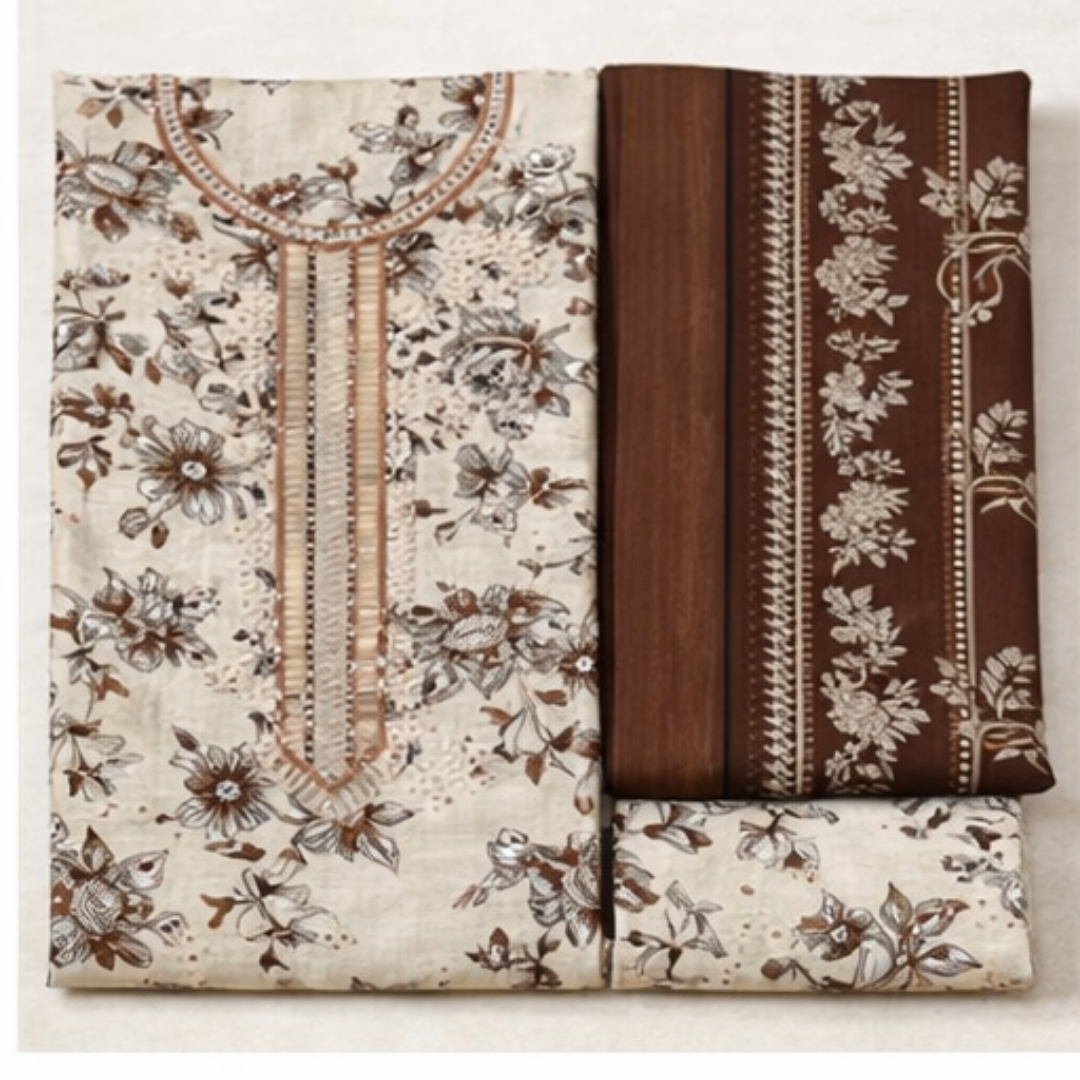 Embroidered Lawn 3 PCS Suit - Summer Collection