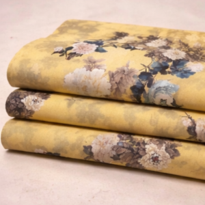 Premium Mustard Vintage Floral Printed 2 Pcs
