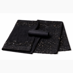 Luxury Black Embroidered 3-Piece Unstitched Suit