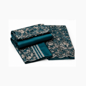 Luxury Deep Teal Embroidered 3-Piece Unstitched Suit (Copy)