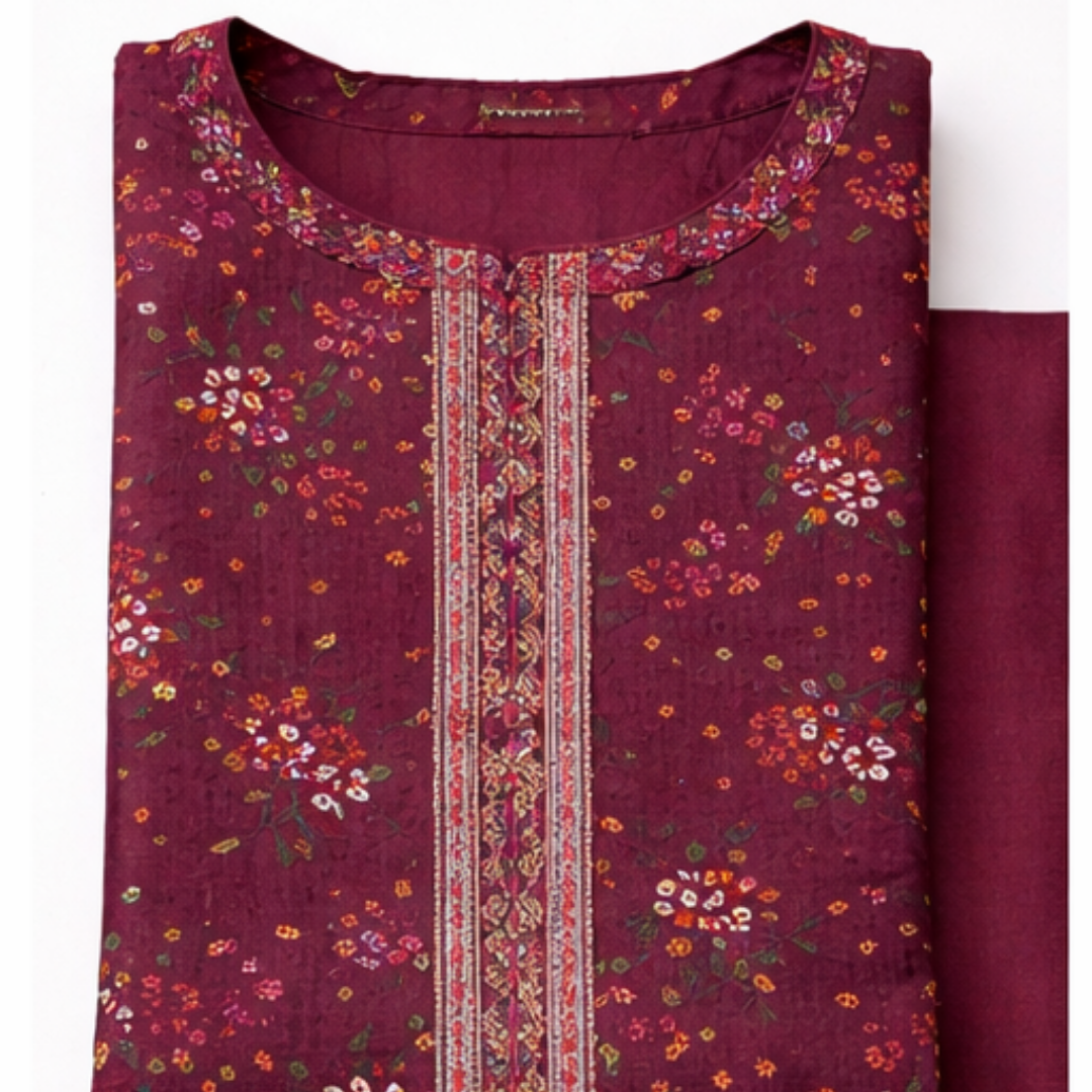 2 Pcs Ready to Wear Printed Lawn Suit