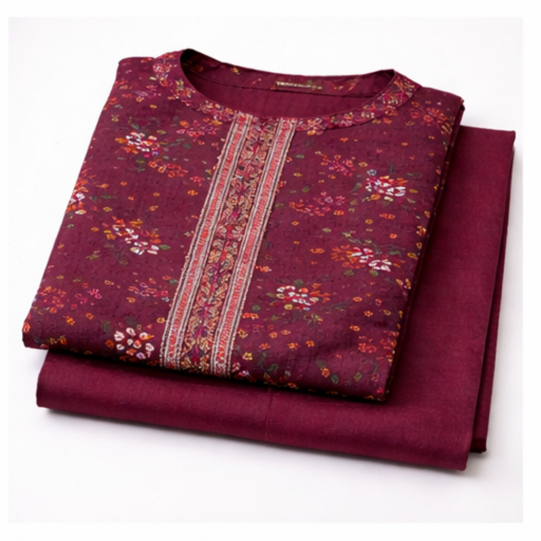 2 Pcs Ready to Wear Printed Lawn Suit