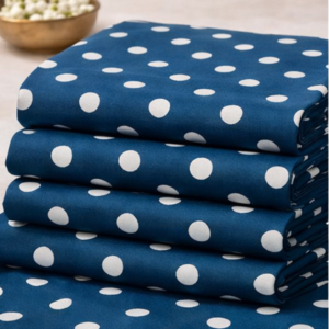 Premium Teal Blue Dot Printed Lawn 2 Pcs