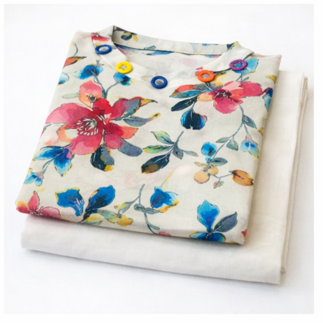 2 Pcs Ready to Wear Printed Bana Dora Lawn Suit