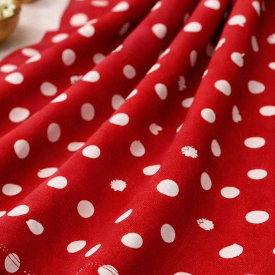 Premium Red Dot Printed Lawn 2 Pcs