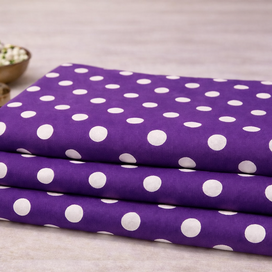 Premium Purple Dot Printed Lawn 2 Pcs