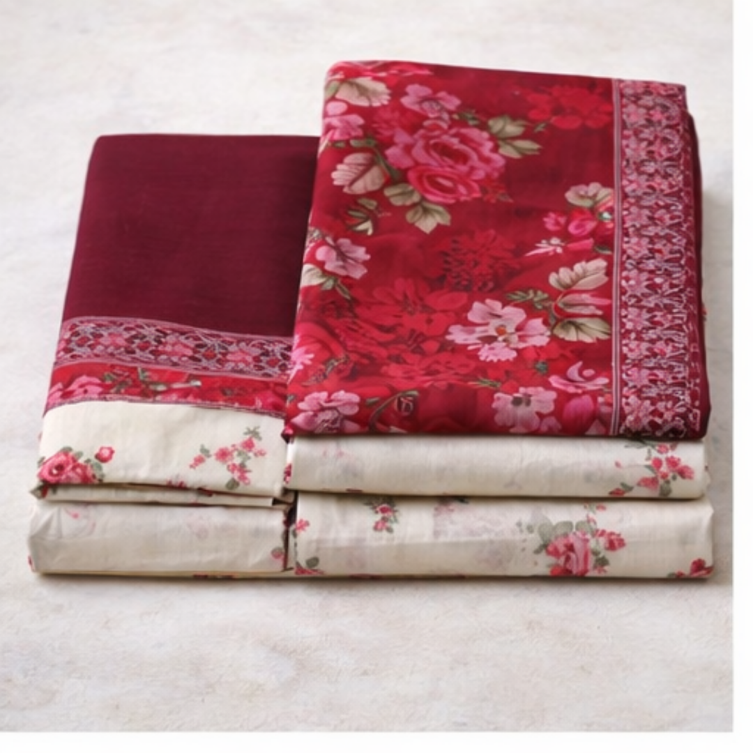 Embroidered Lawn 3 PCS Suit - Summer Collection