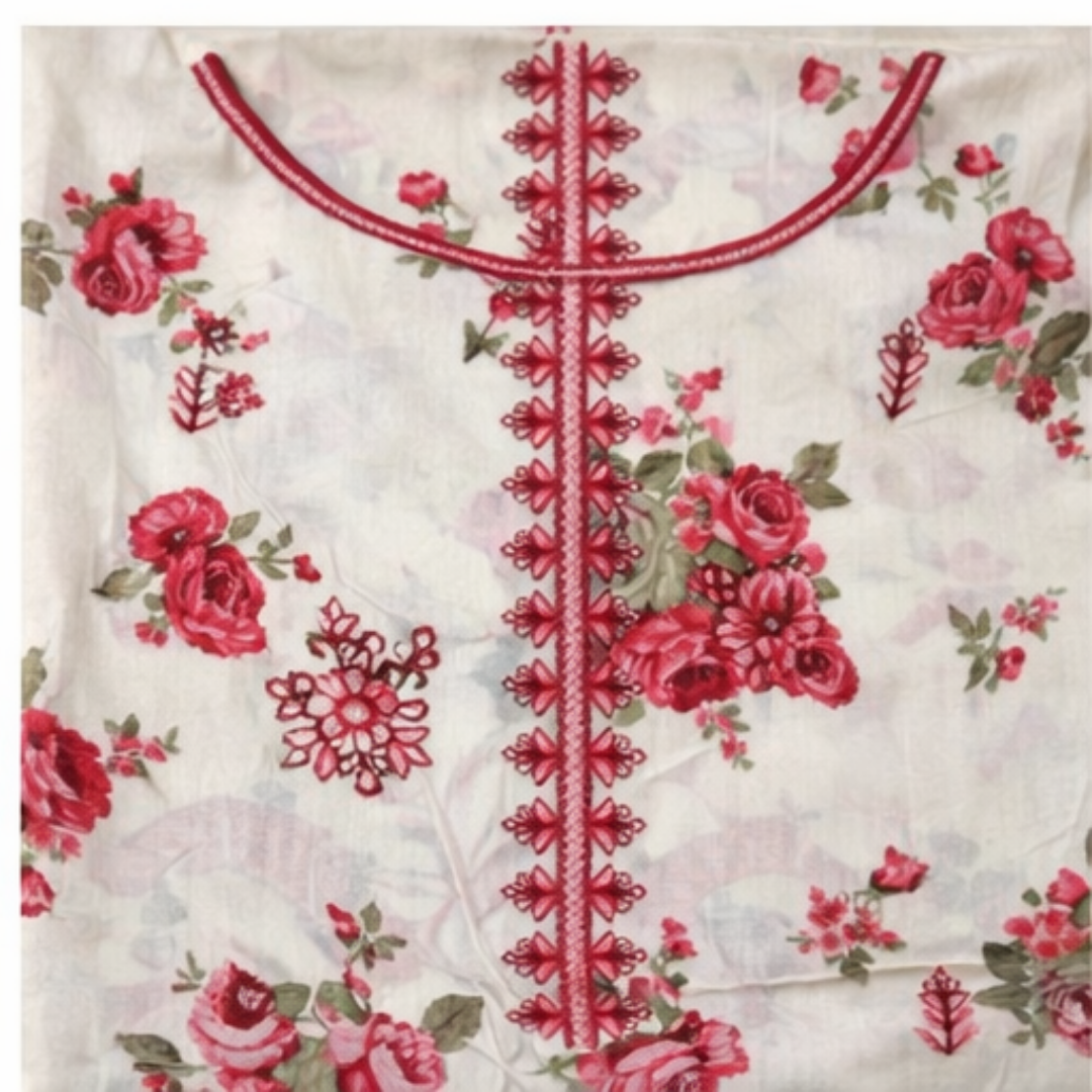 Embroidered Lawn 3 PCS Suit - Summer Collection