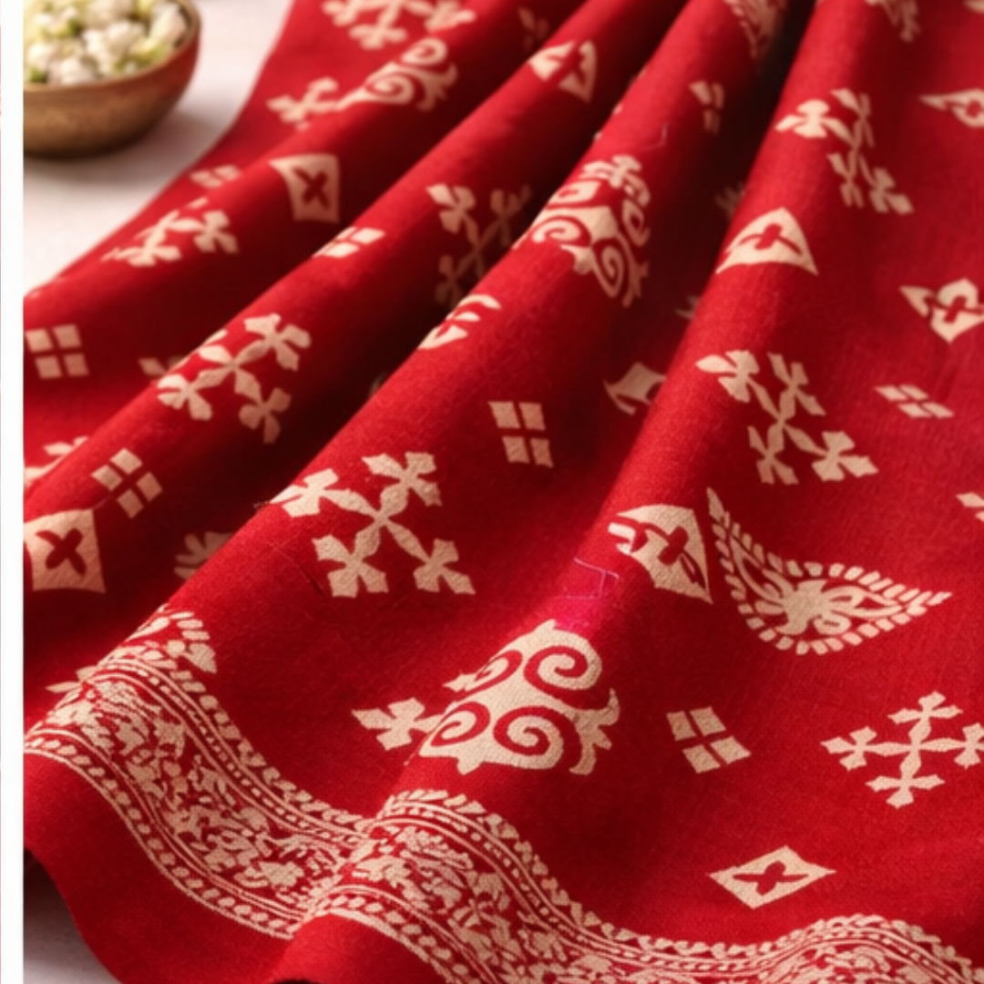 Premium Red Printed Lawn 2 Pcs