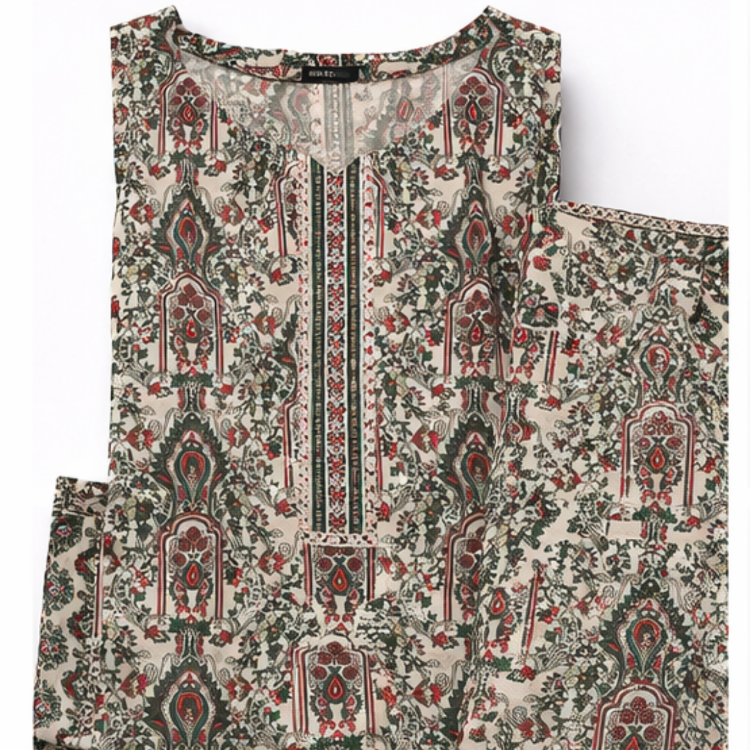 3 Pcs Ready to Wear Printed Lawn Suit