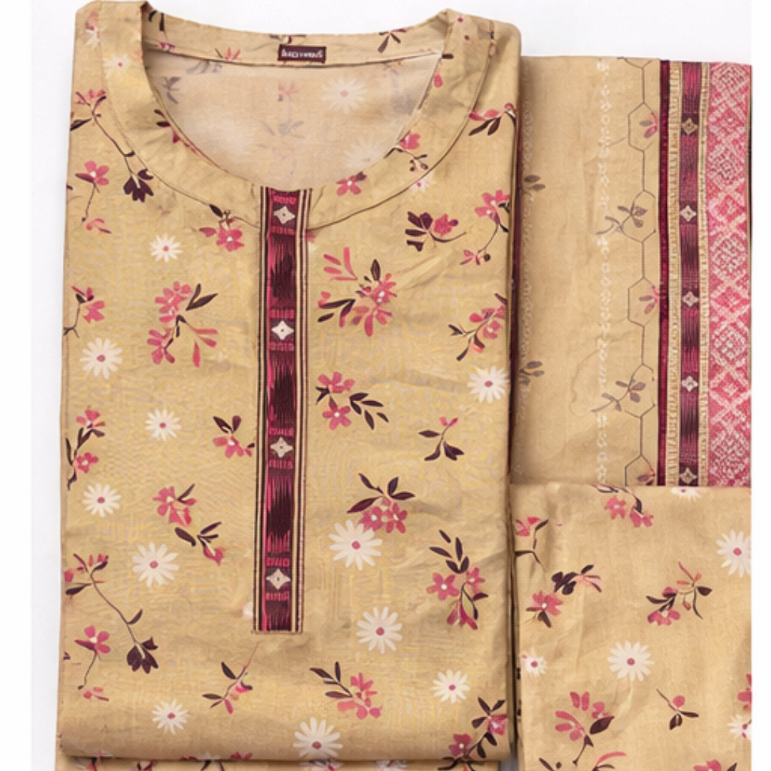 3 Pcs Ready to Wear Printed Lawn Suit