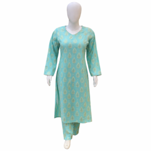Ice Blue Fancy Lawn 2 Pcs Suit